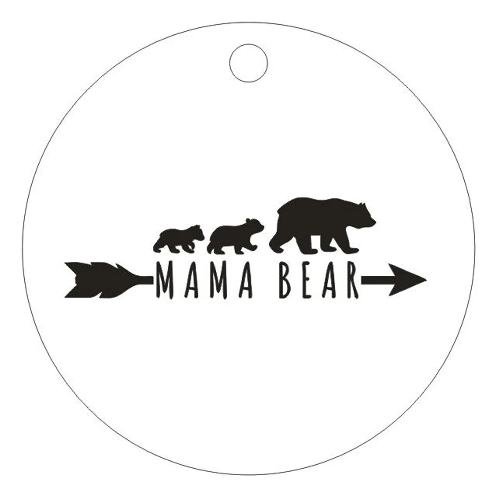 Ожерелье Mama bear, семейная вдохновляющая ручная штампованная гравировка, ожерелье, Очаровательная круглая подвеска, цепочка, ожерелье, ювелирное изделие, подарок матери - Окраска металла: Charm Only