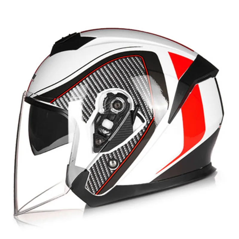 Capacete, Мото шлем Мото Кросс JIEKAI 522 мото rcycle шлем противотуманный двойной объектив 3/4 шлем гоночный шлем - Цвет: Design 2