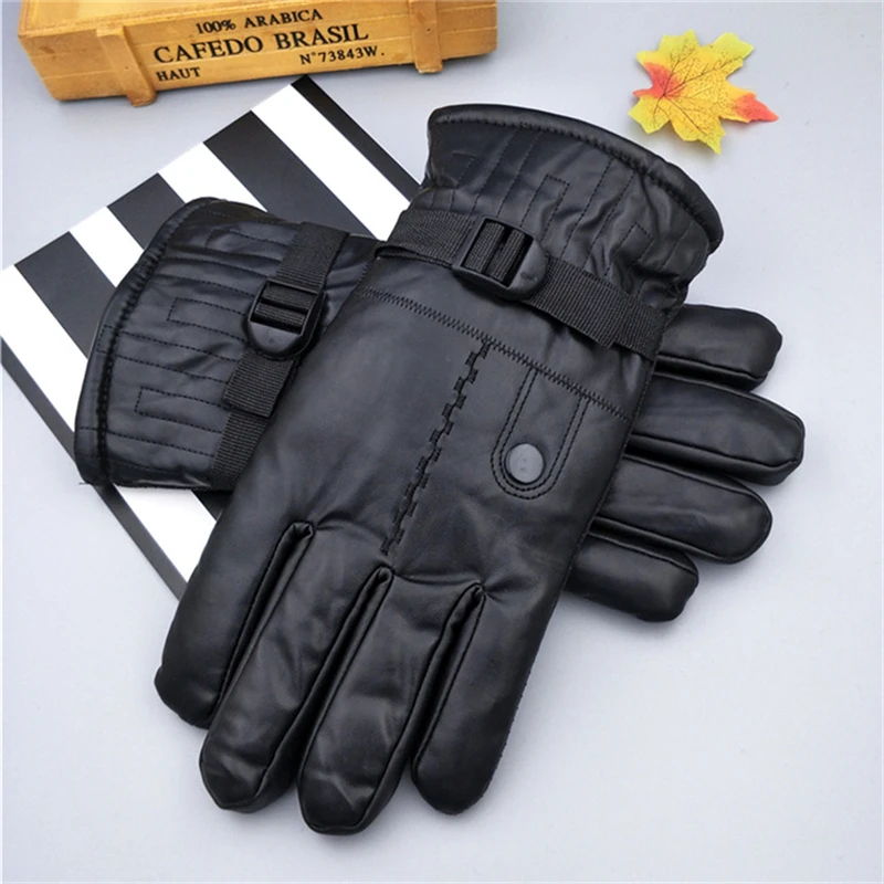 Winter Warm Gloves Men Women Touch Screen Windproof Outdoor Sport Gloves Thicken rekawiczki - Цвет: Черный