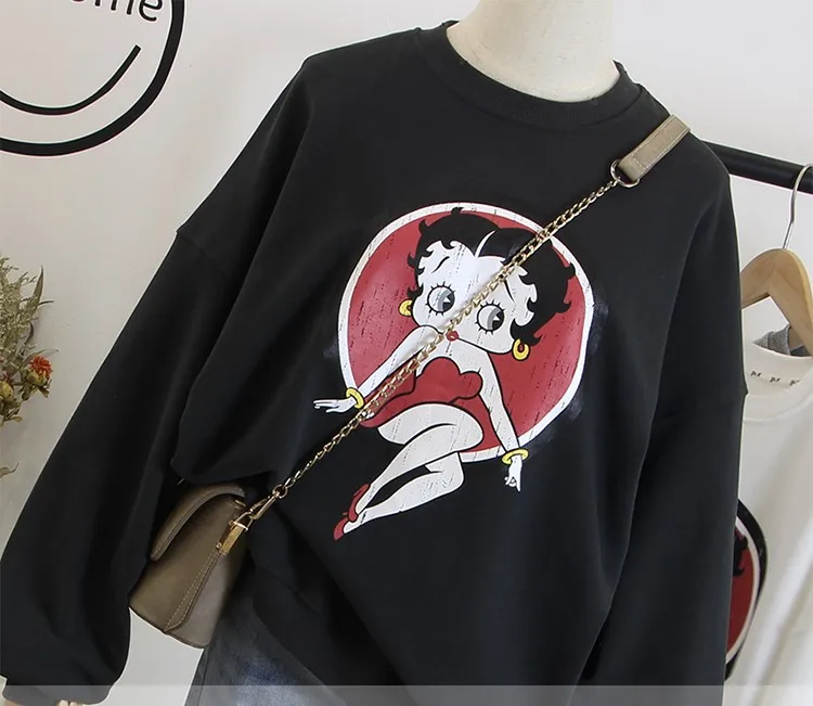 Весенняя модная женская толстовка Kawaii С мультяшным рисунком, уличная одежда, хлопковая толстовка с капюшоном, женская Свободная Повседневная Толстовка с капюшоном