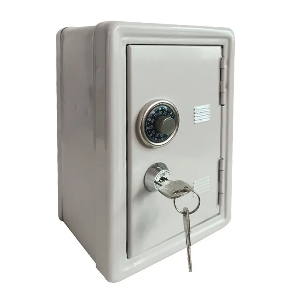 

Household Insurance Box Mini Metal Safe Creative Piggy Bank Key Insurance Cabinet Desktop Decoration