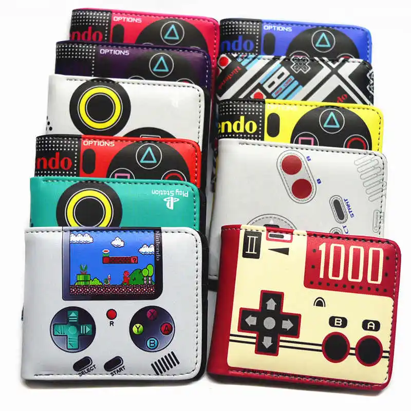 Cartoon Wallet Pocket Playstation-Coin Pu-Game Credit-Card Girl Short Photo And Boy