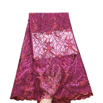 

Shiny African Lace Fabric 2020 High Quality Add sequins and diamonds Lace Fabric for Women Nigerian full Dresses Lace Fabric