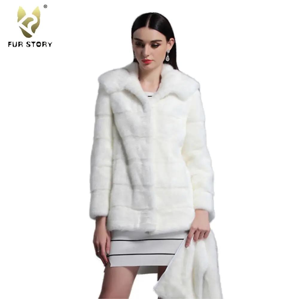 Fur Story FS161151 Women's Coats Winter jacket Women Real Mink Fur Coat