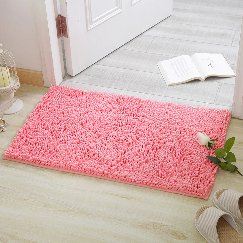 

2019 New Chenille rectangle carpet Bedroom kitchen living room blanket bathroom door anti-slip floor mat absorbent rug 16 colors