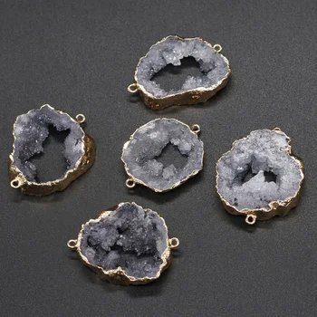 

Natural Stone Connectors Agate With Irregular Shape For DIY Bracelet Necklace Making Jewelry Findings 30x40-34x45mm