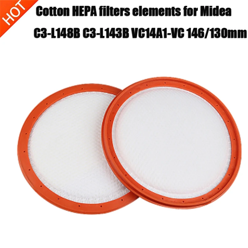 Замена моющийся пылесос круглый HV фильтр хлопок HEPA фильтры элементы для Midea C3 L148B C3 L143B VC14A1 VC 146/130 мм|Запчасти для пылесоса|   | АлиЭкспресс