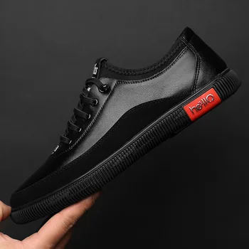 

High-grade Leather Casual Shoes Fashion Trend Two-layer Leather Men's Leather Wear-resistant Non-slip Shoes White Shoe A20