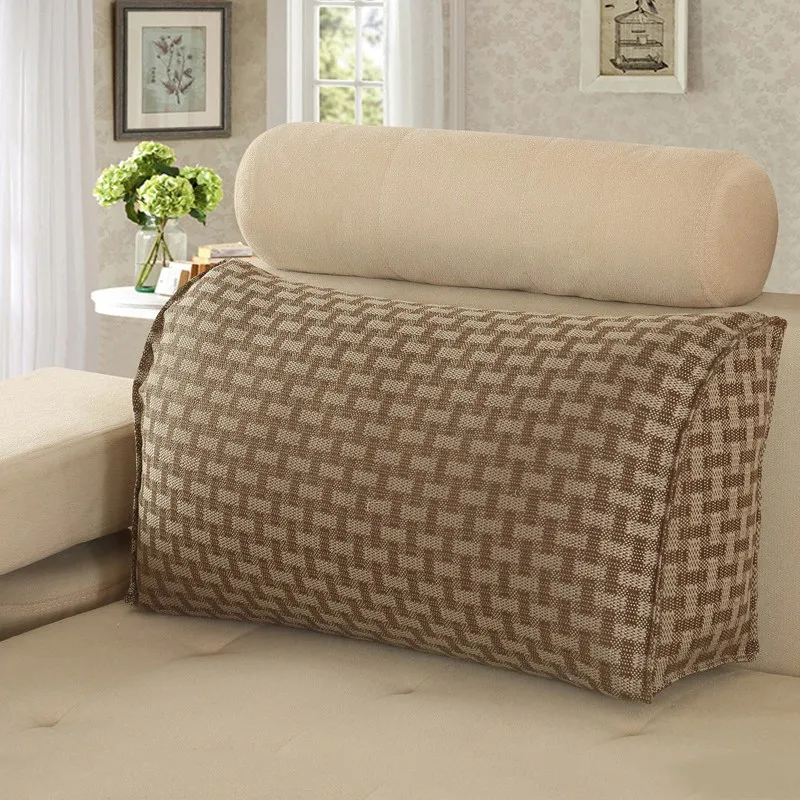 Solid Color Seat Cushion Ergonomic Design Waist Cushion Large Bed Pillow Breathable Backrest Cushion Detachable Home Textile