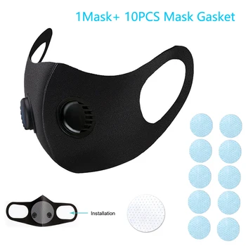 

Unisex Mouth Masks Anti Dust Face Mouth Cover Reusable PM2.5 Mask Dustproof Outdoor Home Travel Protection with 10 Filters