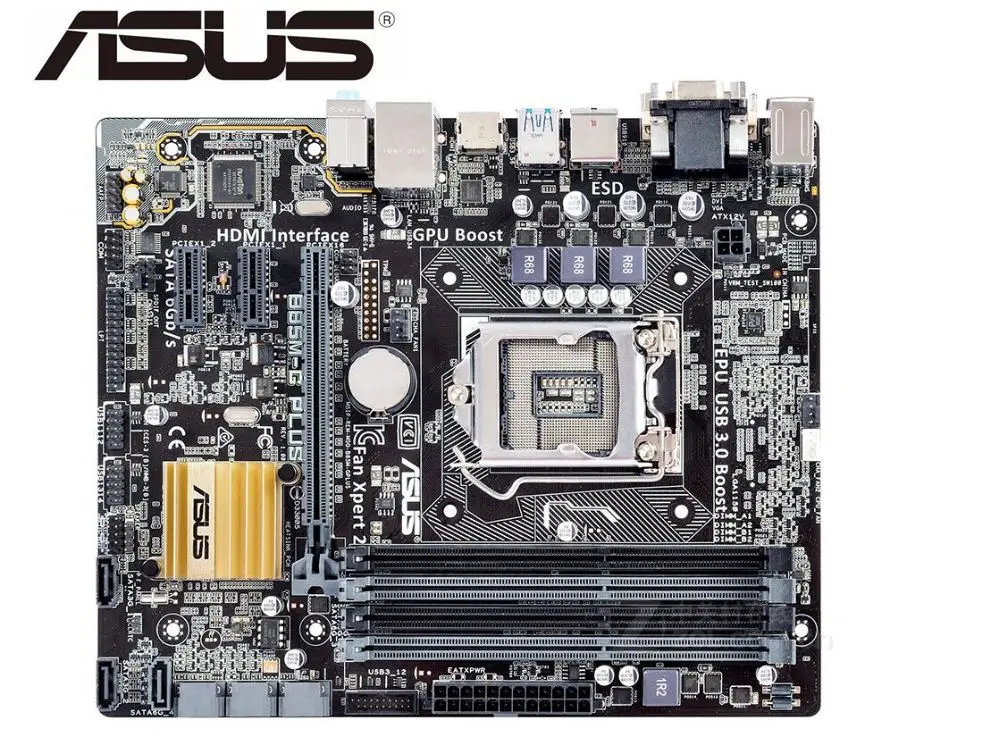 Б/у Материнская плата ASUS B85M G PLUS B85 DDR3 LGA 1150 i7 i5 i3 32G SATA3 UBS3.0 материнская