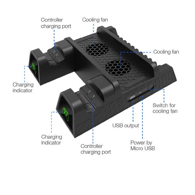Xbox основа для отвода тепла для Xbox One/S/XPro аксессуары Двойная док-станция для зарядки контроллера вертикальный Зарядное устройство Стенд Вентилятор охлаждения
