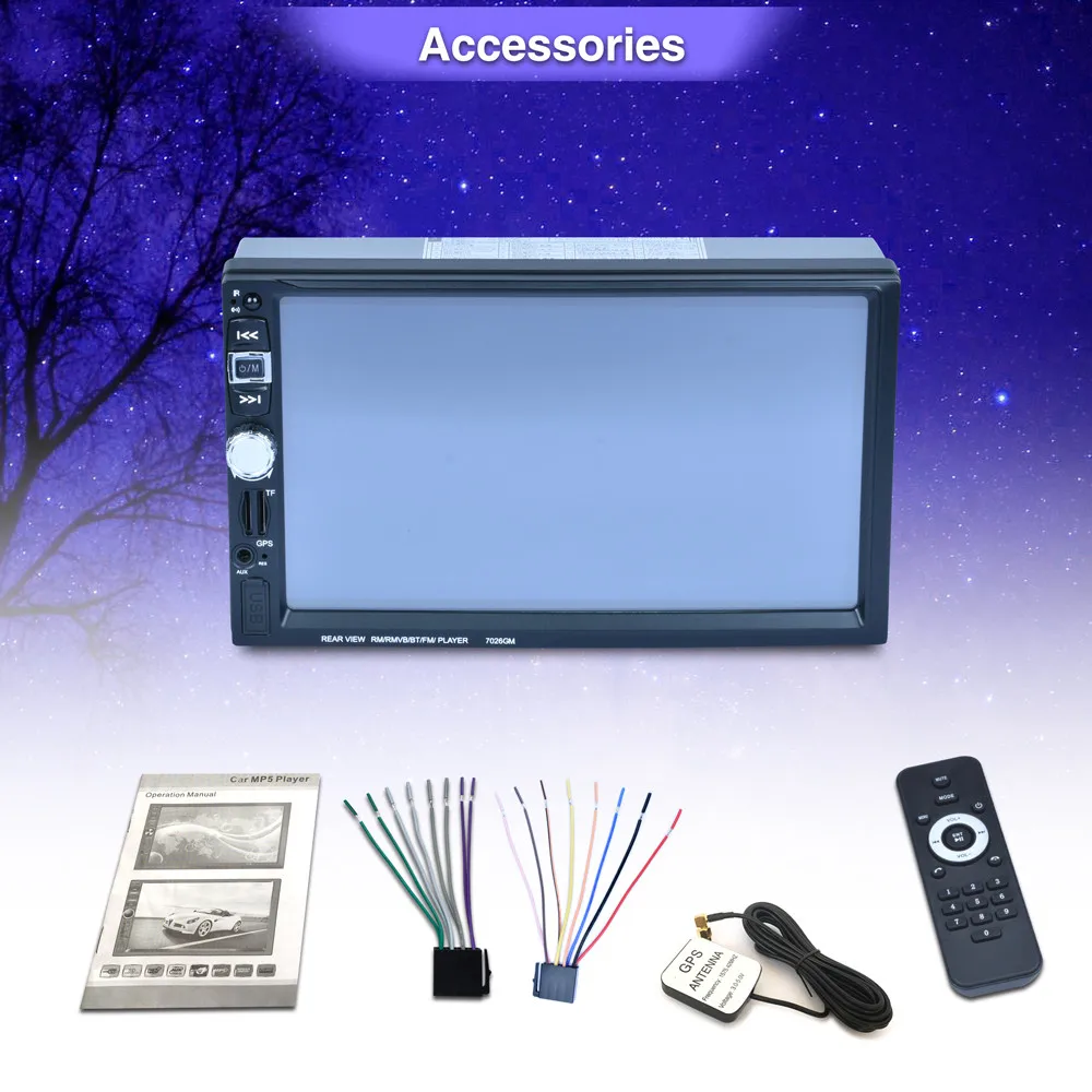 Gps навигация HD двойной 2 DIN автомобильный стерео dvd-плеер Bluetooth Радио MP3 в тире беспроводной адаптер Автомобильная Радио Multimidia MP5