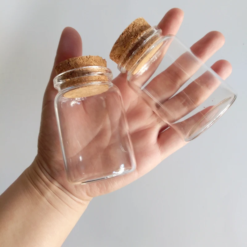 80ml empty corked glass bottle jars wishing bottle 47*70mm clear home Storage jars 12pcs/lot