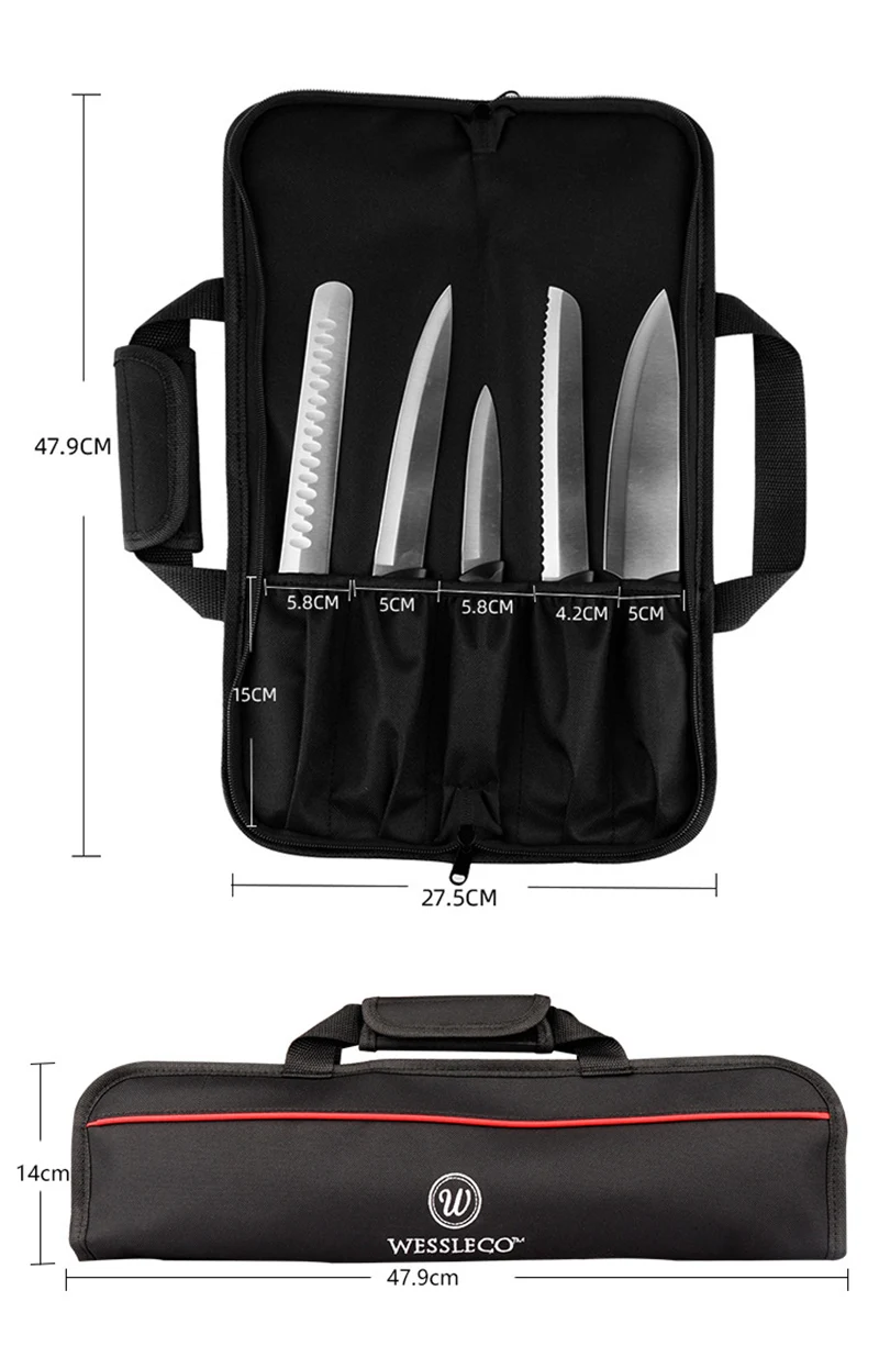 Professional Portable Travel Camping Chef Knife Bag Folding Roll Pocket Oxford Kitchen Knives Storage Carry Case Bag Organizer hanging knife rack