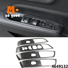 4pcs ABS Carbon Fibre Car Styling Car Door Window Glass lifting switch sticker Cover Accessories For Renault Koleos 2017 2018 4pcs ABS Carbon Fibre Car Styling Car Door Window Glass lifting switch sticker Cover Accessories For Renault Koleos 2017 2018