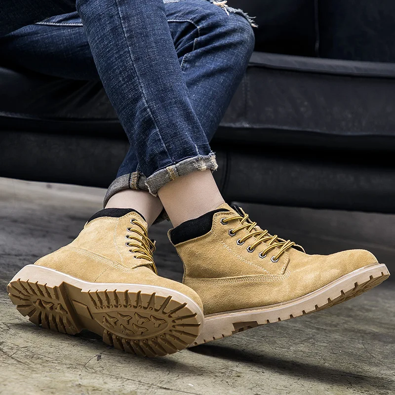 

2020 Spring New Style Genuine Leather Trend Martin Boots Versatile Casual Worker Boot Korean-style Fashion Comfortable MEN'S SHO