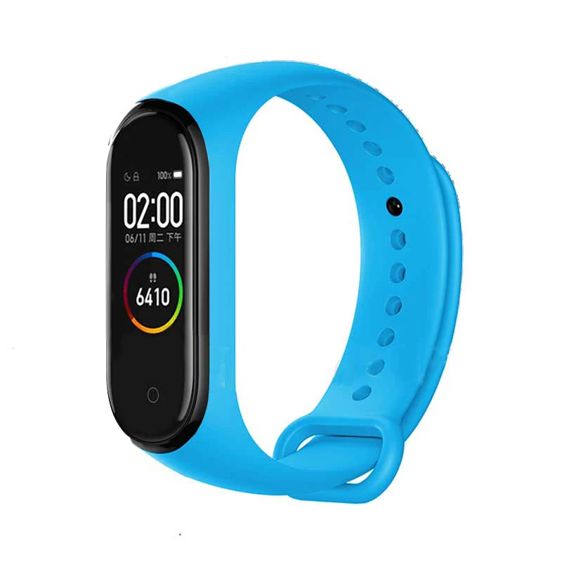 Красочные аксессуары для mi Band 4 Pulseira mi band 4/3 сменный силиконовый ремешок для Xiao mi 4 умный Браслет - Цвет: Sky Blue