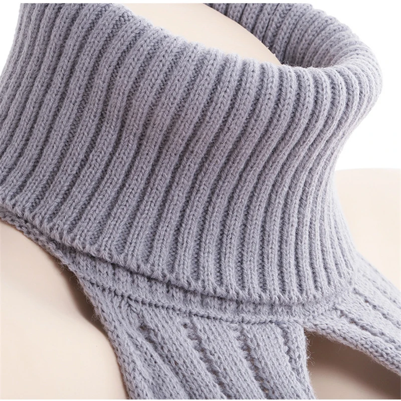 2024 Fashion Sexy Women Backless Virgin Killer Sweater Turtleneck Open Chest Hollow Knitted Pullovers Fall Sweaters 6