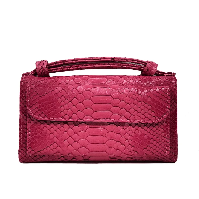 Hot Pink Женский кошелек из натуральной кожи, зеленые кошельки, змеиный сексуальный Кошелек для монет, держатель для карт, женские кошельки, классический клатч, сумка для денег - Цвет: Hot Pink