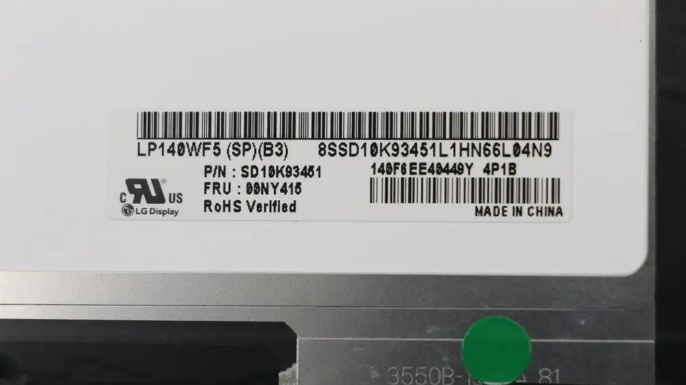 / lenovo ThinkPad 1" FHD ips ЖК-экран T460S для ноутбука LP140WF5-SPB3 00NY415 00NY409