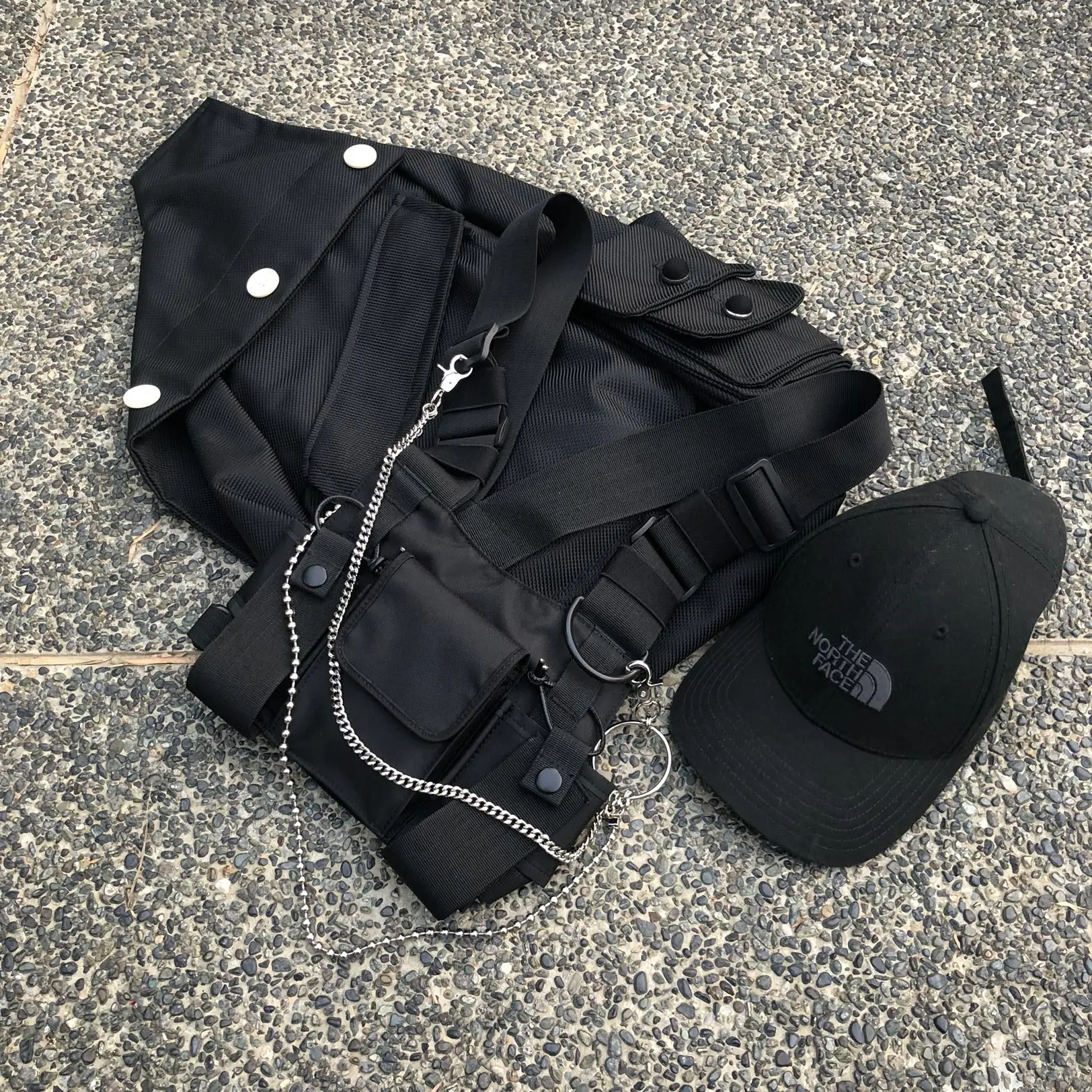 Мужские функциональные нагрудные сумки, модный Регулируемый Карманный жилет, хип-хоп нагрудная сумка, тактическая уличная сумка для женщин Kanye G179