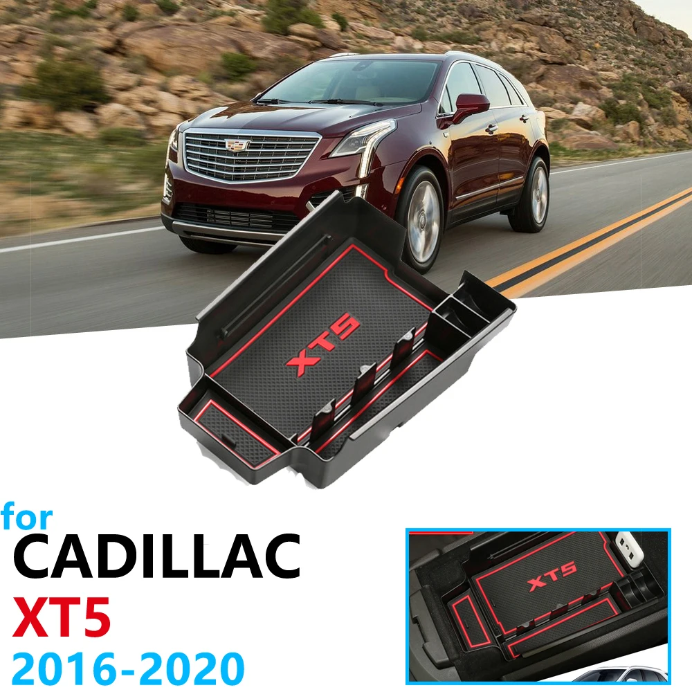 Автомобильный Органайзер, аксессуары для Cadillac XT5, подлокотник, ящик для хранения, Противоскользящий коврик, коробка для монет