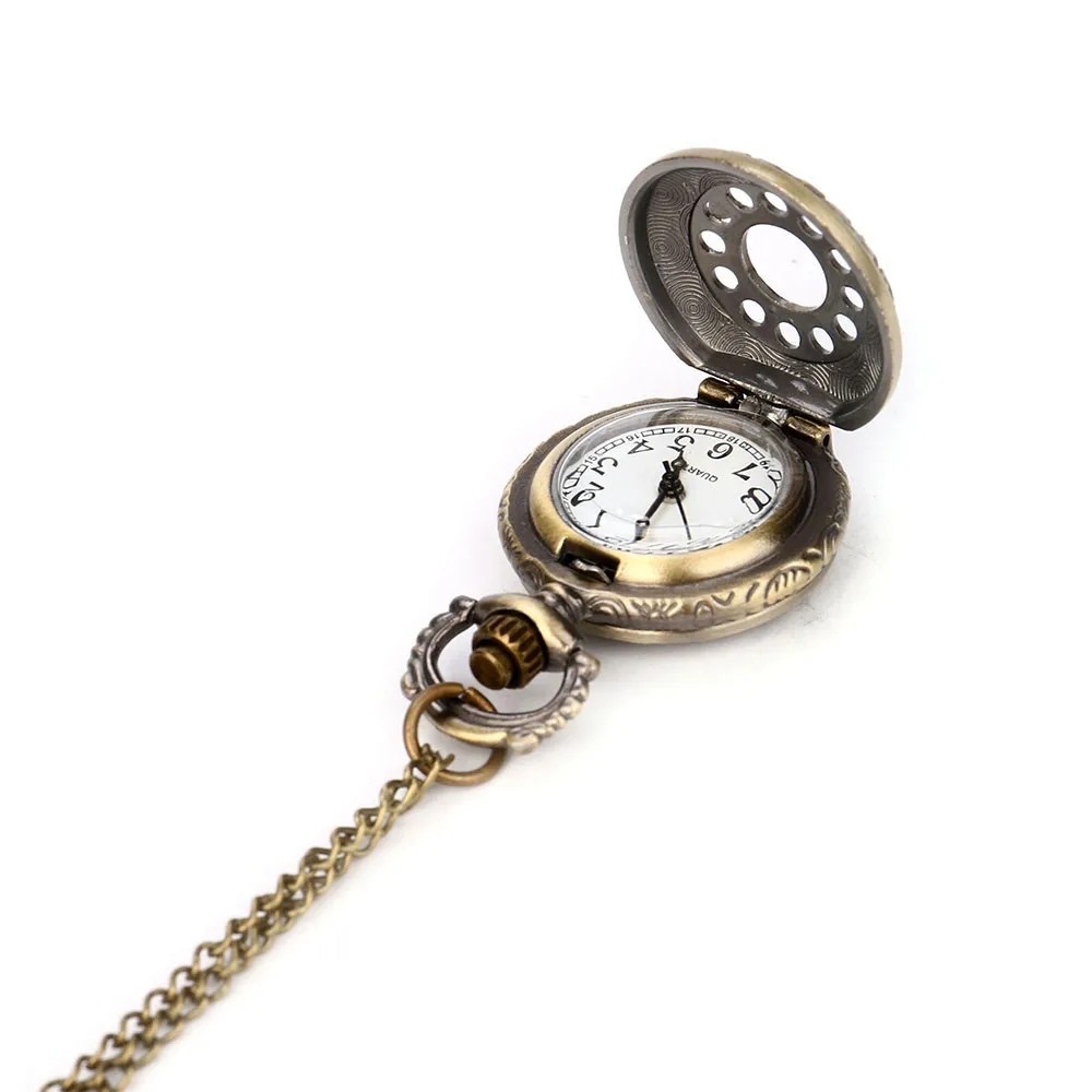 Новые карманные часы ретро стимпанк Ретро Бронзовый дизайн карманные часы кварцевые кулон ожерелье платье подарочные карманные часы женски 03