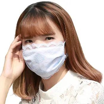 

10Pcs Fashion Reusable Dust Proof Anti Haze Droplet Cycling Driving Lace Mask breathable embroidery mouth-muffle