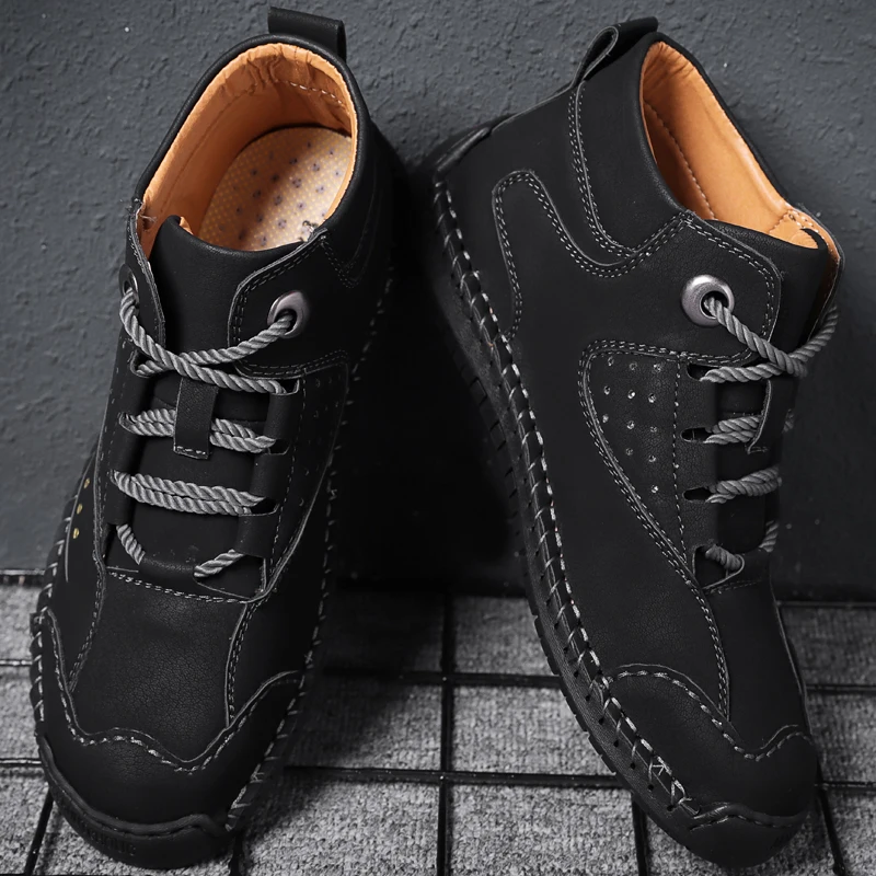 

New winter shoes men's large size 46 super warm men's boots outdoor sports shoes warm ankle warm plush snow boots men's shoes