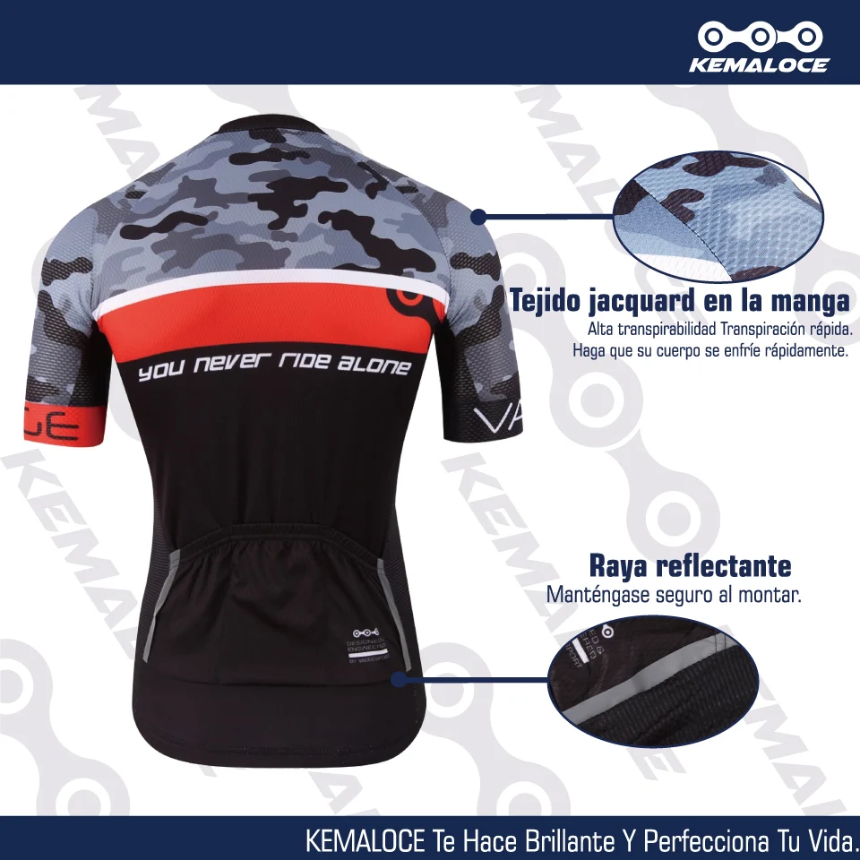 KEMALOCE Maillot Ciclismo Ropa Hombre Último Sublimación completa