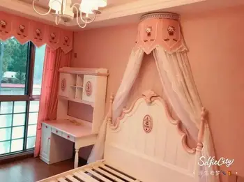 

European style rural iron princess bed curtain frame curtain head curtain cloth display stand mosquito net frame with hook