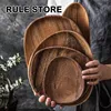 Whole Wood lovesickness Wood Irregular Oval Solid Wood Pan Plate Fruit Dishes Saucer Tea Tray Dessert Dinner Plate Tableware Set ► Photo 1/6