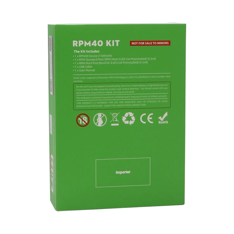 Электронных сигарет SMOK RPM40 Pod Vape комплект 1500 мАч об/мин 40 4 3 мл картридж сетки