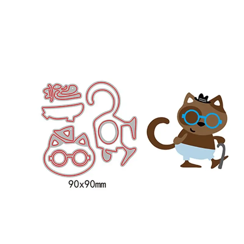 Drop Ship Cartoon Cat Metal Cutting Dies Stencil DIY Scrapbooking Album Stamp Paper Card Embossing Craft Decor
