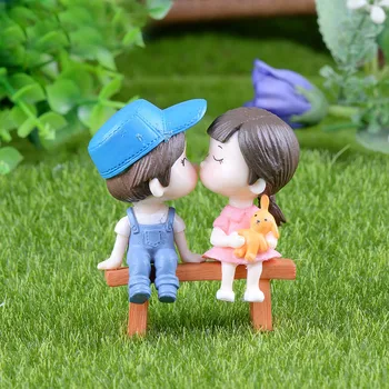 

3Pcs Lovers Chair Miniature Landscape DIY Ornament for Garden Dollhouse Miniature Garden Statues Sculptures Home Decor декор для