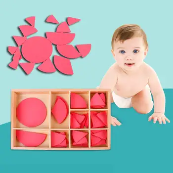 

Montessori Material Wooden Mathematics Fraction Division Circles Teaching Aids With Box Kids Toy Educational Toys For Children