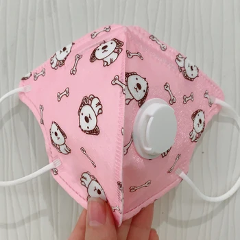 

5Pcs Reusable PM2.5 Washable Mouth Mask With Valve Kids Children Anti Haze Dust Mask Nose Filter Face Muffle Respirator