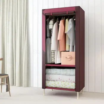 

Simple wardrobe 25mm steel tube thick thickening reinforcement assembly cloth wardrobe folding single fabric wardrobe