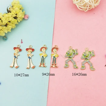

10pcs Western Cowboy Robot Enamel Charms Pendants Gold Color Metal Charms Fit Earring Bracelet Necklace Jewelry DIY Accessories