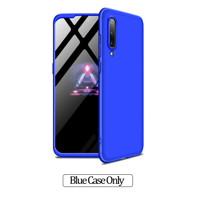 3-in-1 Armor Case For Mi9T Xiaomi Mi 9 SE Hard Plastic Anti-Shock Bumper Case Xiaomi-Mi-9T Full Cover xiaomi mi9 se Case+ Glass - Цвет: Blue Case Only