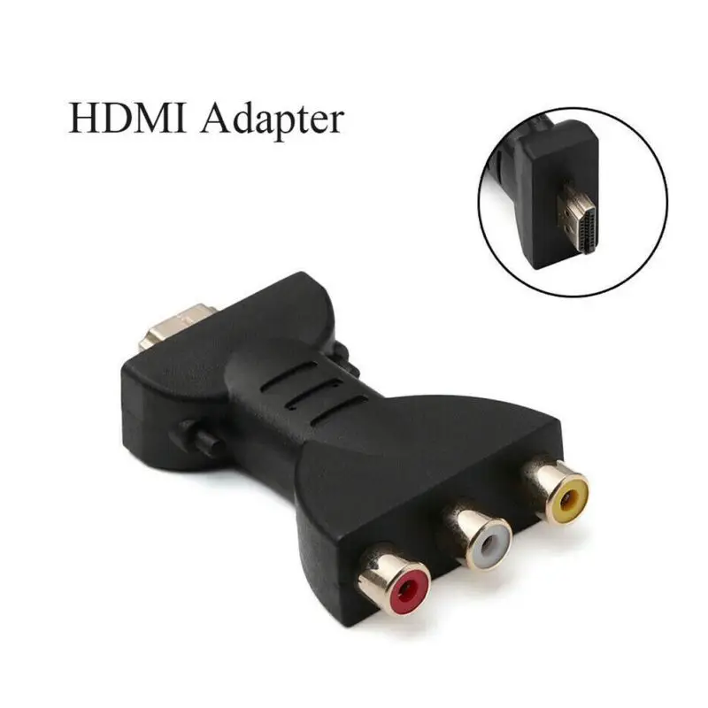 Мини портативный HDMI штекер на 3 RCA видео Аудио Адаптер Plug and play компонент Конвертер