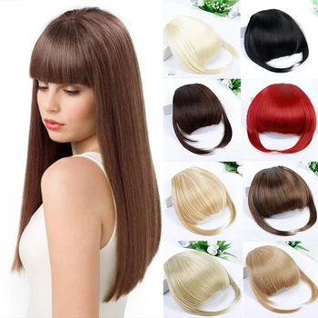 

DIANQI Short Bangs Blonde Clip In Hair Bangs Heat Resistant Wig Synthetic Fringe Hair Clip In Natural Hair Extension