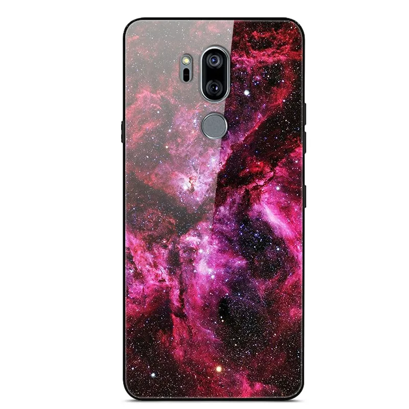 Закаленное стекло задняя крышка для LG G7 ThinQ чехол для телефона Роскошный милый силиконовый окрашенный чехол для LG G7 ThinQ G710 защитный чехол - Цвет: as picture