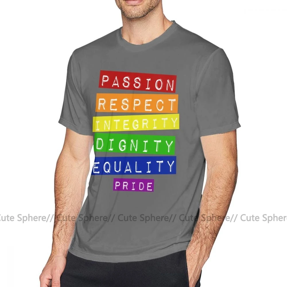 Gay Pride Футболка потрясающая хлопковая Футболка мужская повседневная негабаритная Футболка с принтом и коротким рукавом - Цвет: Dark Grey