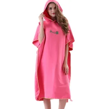 Новое быстросохнущее Пеленальное банное полотенце для улицы с капюшоном для взрослых пляжное полотенце-пончо женское мужской банный халат полотенце s плавательная накидка розовый