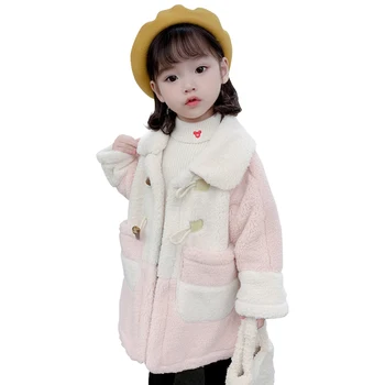 

Girls Coat Outerwear Patchwork Coat For Girls Winter Children's Coats Thick Warm Toddler Children's Clothing Girl