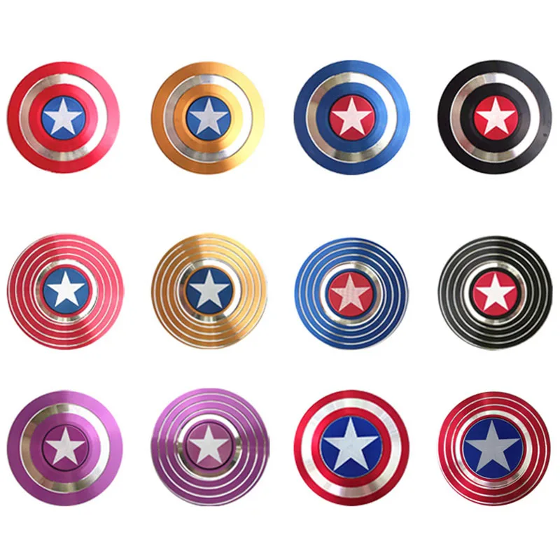 Fidget Spinner Toy Marvels Legends Fingertip Gyro Shield Round American Captain Alloy Gifts For Children | Игрушки и хобби