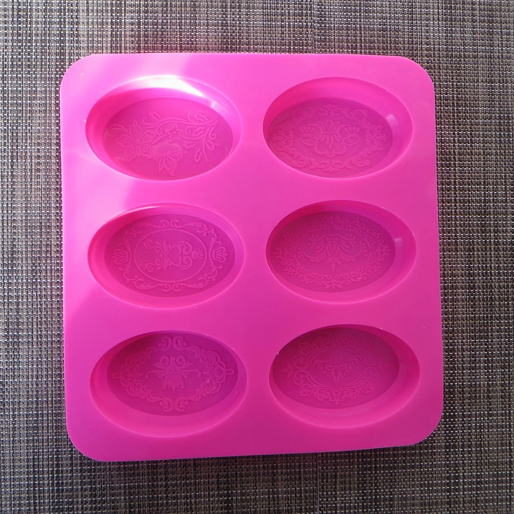 New 1 Pcs Oval Silicone Soap Mold DIY Handmade Craft 3D Flower Vines Soap Mold Silicone Oval For Homemade Soap Making