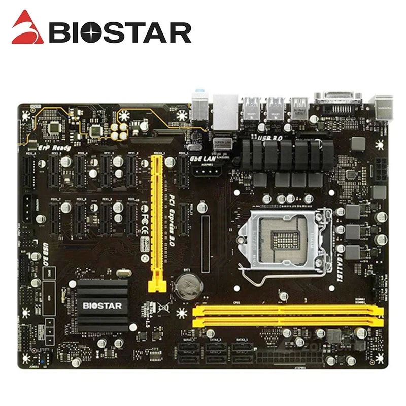 12GPU 12PCIE BIOSTAR TB250-BTC PRO Z270-P B85 H110 12 материнская плата для майнинга с видеокартой BTC ETH ZEC